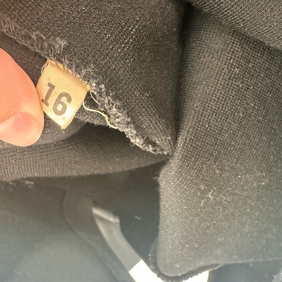 Vintage BANFF Gianni Ferri Inky Black Wool Dress Size 16 Classy Jackie O - Picture 4 of 4